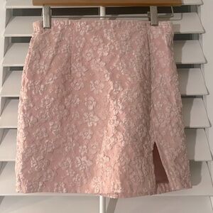 Pink Mini Skirt with Slit